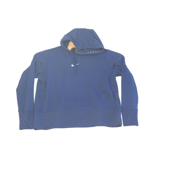 Nike Dri-Fit Hoodie Men's Navy Blue Long Sleeve‎ Pullover Cotton Blend L - Picture 1 of 5